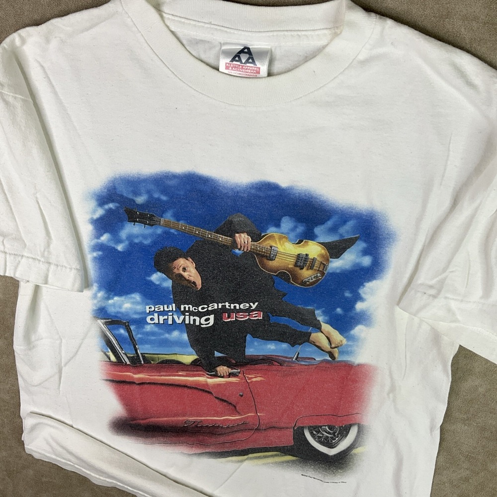 Paul McCartney Mens M Driving USA Tour Concert T-Shirt Graphic Tee 2002 Vintage